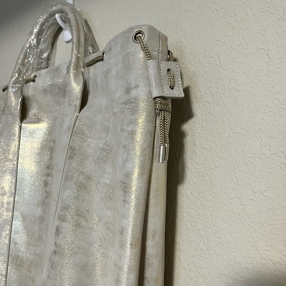 NWT ATM Anthony Thomas Melillo Women's Metallic Nubuck Oversized Leather Tote - Picture 4 of 10